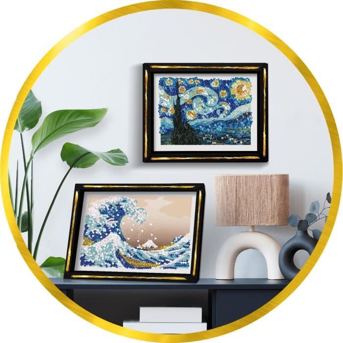 Creative leisure kit - LANSAY - Sequins Collection - The Great Wave - Hokusai - From 14 years old