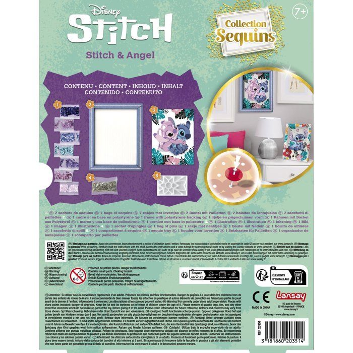 Creative game - LANSAY - Sequin collection - STITCH & ANGEL - From 7 years old