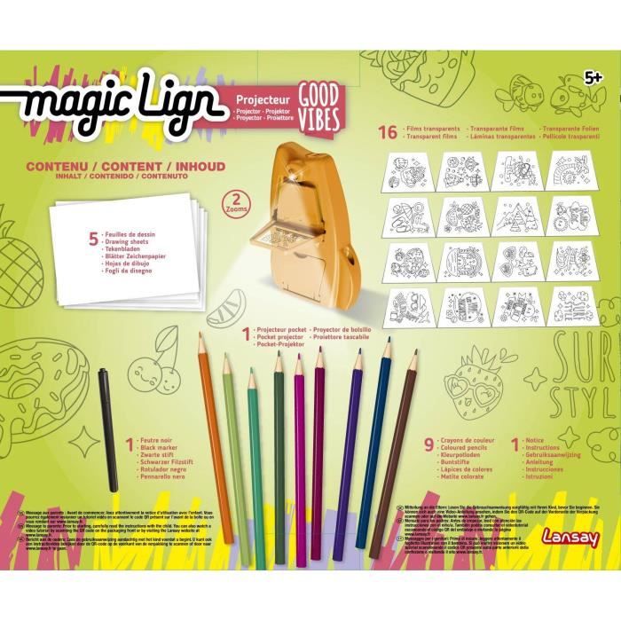 Magic Lign - LANSAY - Good vibes projector - 50 illustrations - From 5 years old