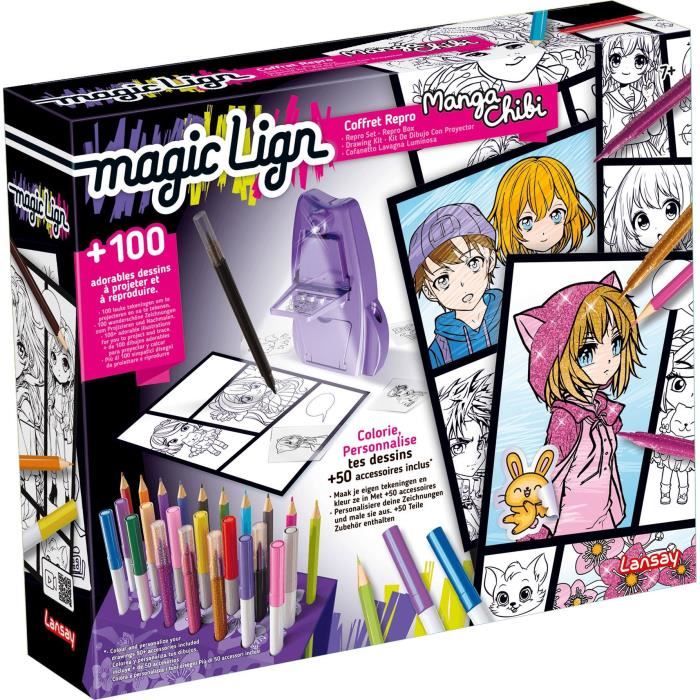 Magic Lign - LANSAY - Repro Manga Chibi Box - 100 illustrations - From 7 years old