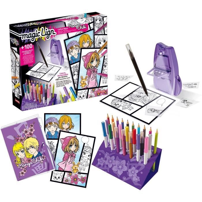 Magic Lign - LANSAY - Repro Manga Chibi Box - 100 illustrations - From 7 years old
