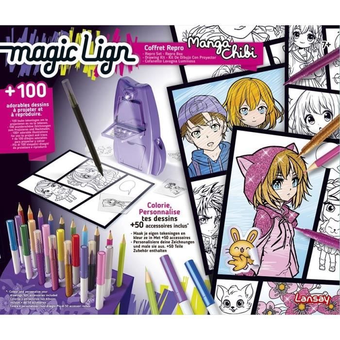 Magic Lign - LANSAY - Repro Manga Chibi Box - 100 illustrations - From 7 years old
