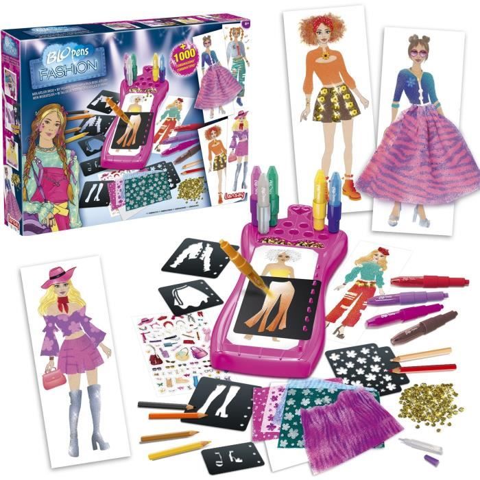 Coloring game - LANSAY - Blopens - My Fashion Workshop - 20 stencils - From 7 years old