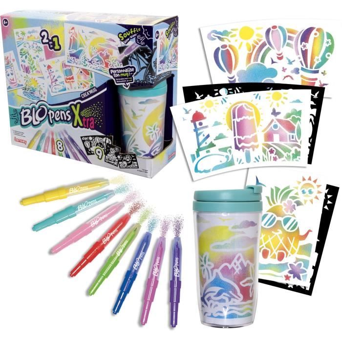 Blopens - LANSAY - Créa'mug - 9 stencils - 1 mug - From 6 years old