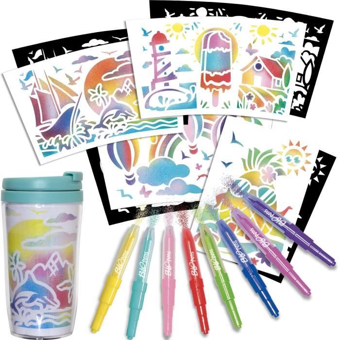 Blopens - LANSAY - Créa'mug - 9 stencils - 1 mug - From 6 years old