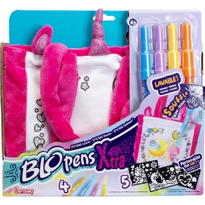 Blopens - LANSAY - Styl'bag - 5 stencils - 1 unicorn bag - From 6 years old