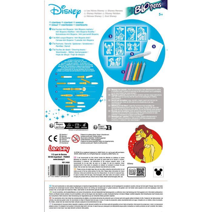 Blopens - LANSAY - Disney heroes - 7 stencils - Ages 5 and up