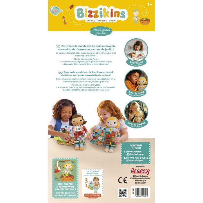 Early Learning Toy - LANSAY - BIZZIKINS - IN THE GARDEN - Educational Doll - Ages 12 months and up