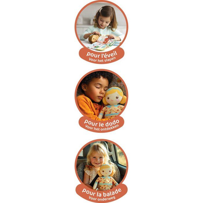 Early Learning Toy - LANSAY - BIZZIKINS - WITH ANIMALS - Educational Doll - Ages 12 months and up