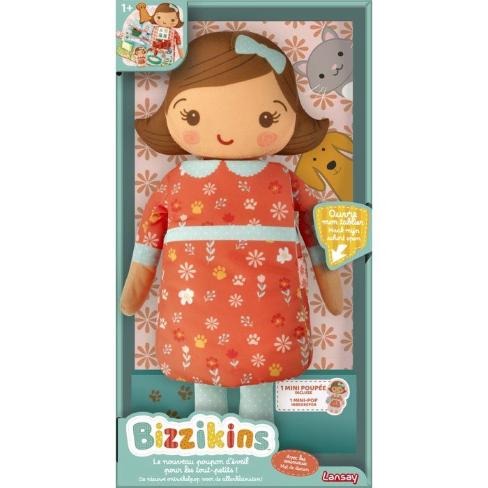 Early Learning Toy - LANSAY - BIZZIKINS - WITH ANIMALS - Educational Doll - Ages 12 months and up