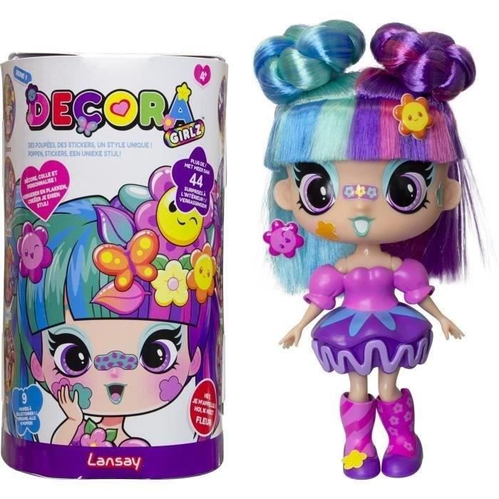 Doll - LANSAY - 55102 - Decora Girlz - Mini Fashion Dolls to Personalize - Flower