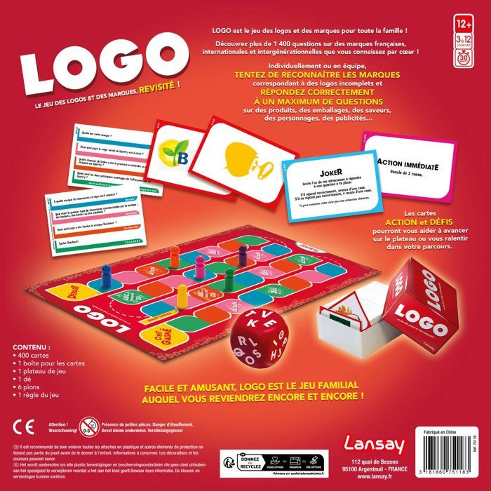 Logo - LANSAY - Board game - 1500 questions - From 12 years old