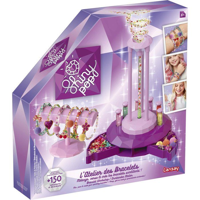 Creative Hobbies - LANSAY - SHINY POP - Bracelet Making - L'ATELIER DES BRACELETS - Jewelry Display - Ages 6 and up