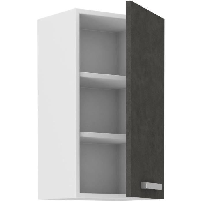 High furniture 1 hinged door - matt gray - l 40 x D 31.6 x 72 cm - lassen