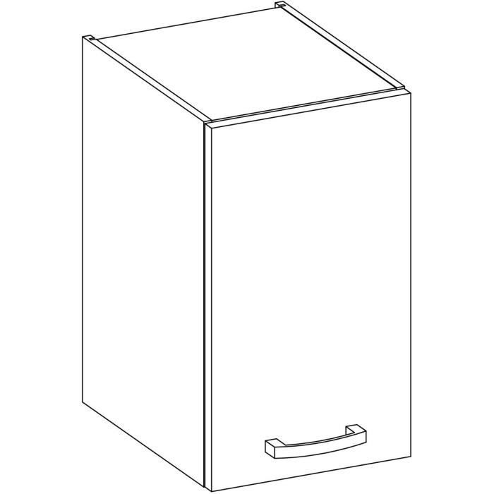 High furniture 1 hinged door - matt gray - l 40 x D 31.6 x 72 cm - lassen