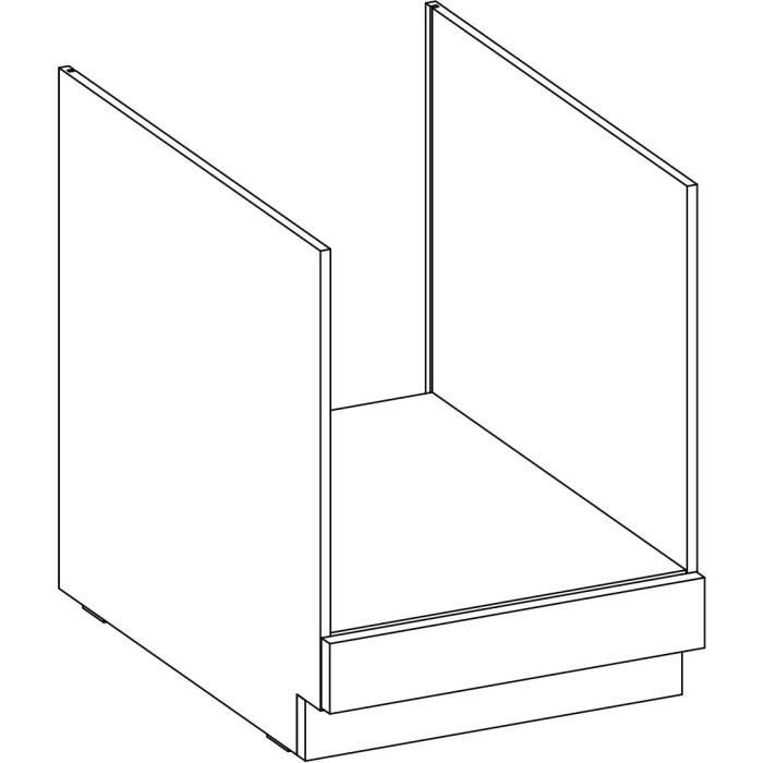 Low cabinet for built -in oven with worktop - matt gray - L 60 x D 51.6 x H 85 cm - lassen
