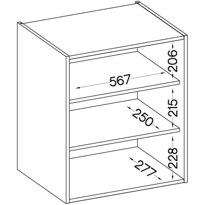 High cabinet with hinged doors - Matt gray - L 60 cm x D 31.6 x H 72 cm - LASSEN