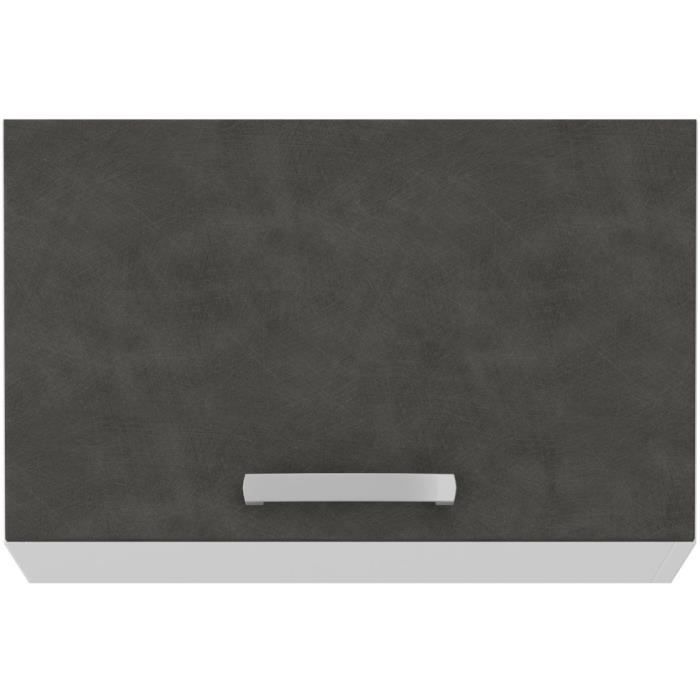 Tilting door hood - matt gray - L 60 x 31.6 x H 36 cm - lassen
