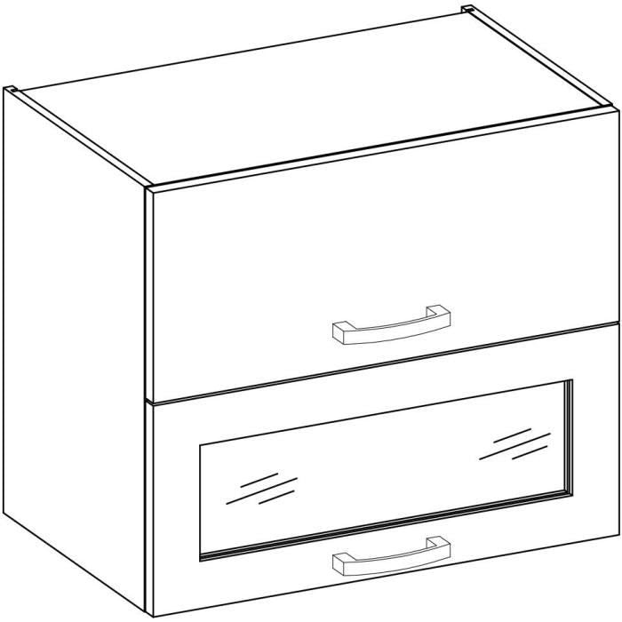 High cabinet 2 tilting doors - L 80 x D 31.6 x H 72 - Mat gray - Lassen