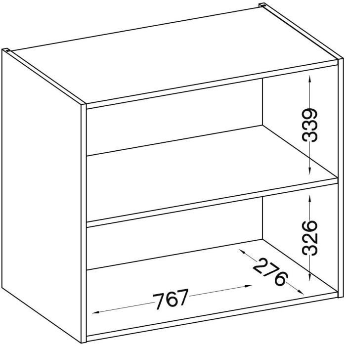 High cabinet 2 tilting doors - L 80 x D 31.6 x H 72 - Mat gray - Lassen