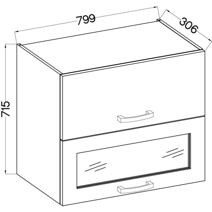 High cabinet 2 tilting doors - L 80 x D 31.6 x H 72 - Mat gray - Lassen