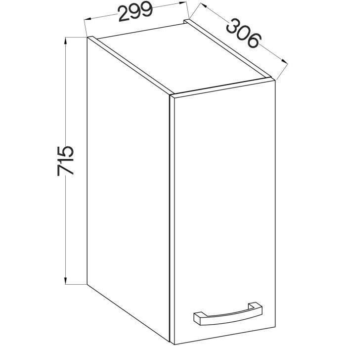High cabinet 1 hinged door - Sonoma chene decor - L 30 x D 31.6 x H 72 cm - lassen