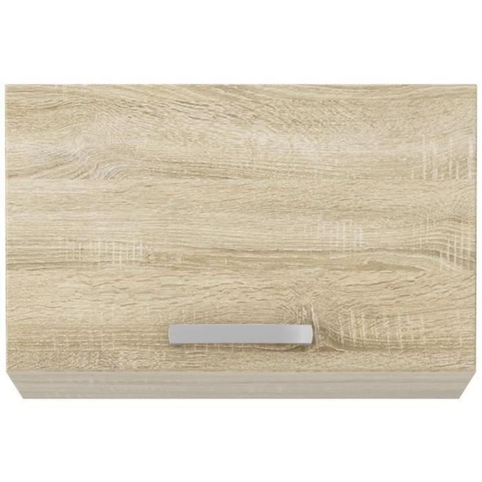 Tilting door hood cabinet - Sonoma oak decor - L 60 x 31.6 x H 36 cm - LASSEN