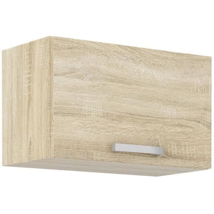 Tilting door hood cabinet - Sonoma oak decor - L 60 x 31.6 x H 36 cm - LASSEN