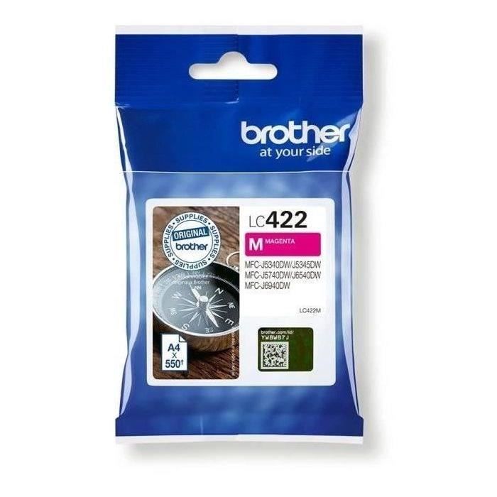 Cartridge LC422M - BROTHER - Magenta - 550 p - For Business Smart MFC-J5340DW, MFC-J5345DW, MFC-J5740DW, MFC-J6540DW and MFC-J6940DW
