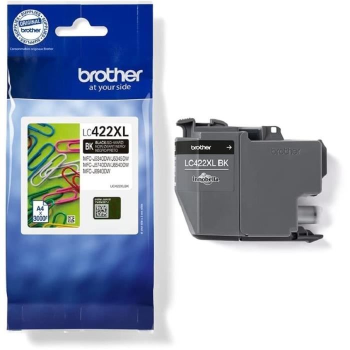 Cartridge LC422XLBK - BROTHER - Black - 3000p - For Business Smart MFC-J5340DW, MFC-J5345DW, MFC-J5740DW, MFC-J6540DW and MFC-J6940DW