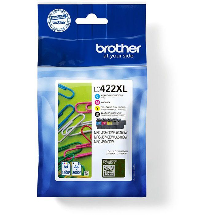 Pack of 4 cartridges LC422XLVAL - BROTHER - For Business Smart MFC-J5340DW, MFC-J5345DW, MFC-J5740DW, MFC-J6540DW and MFC-J6940DW