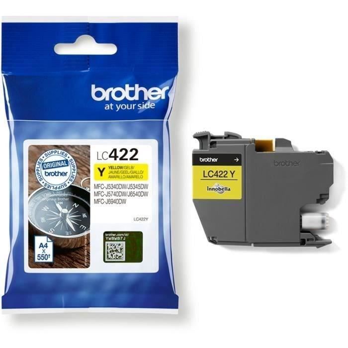 Cartridge LC422Y - BROTHER - Yellow - 550 p - For Business Smart MFC-J5340DW, MFC-J5345DW, MFC-J5740DW, MFC-J6540DW and MFC-J6940DW