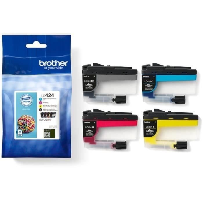 Pack of 4 Cartridges LC424VAL - BROTHER - Black, Cyan, Magenta and Yellow High Yield 750 pages - For DCP-J1200W