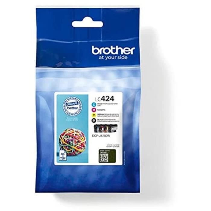 Pack of 4 Cartridges LC424VAL - BROTHER - Black, Cyan, Magenta and Yellow High Yield 750 pages - For DCP-J1200W