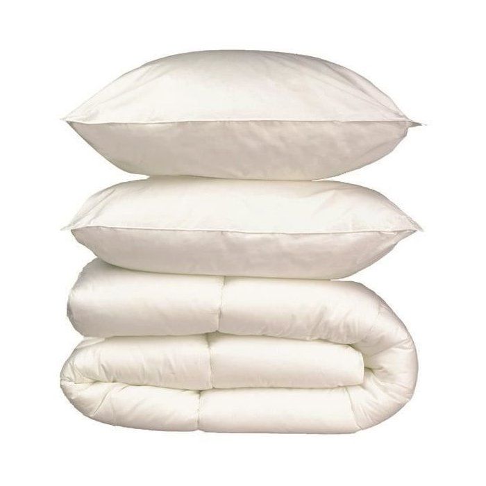 Microfiber bed linen pack - 1 hot duvet 220x240 cm + 2 pillows 60x60 cm white