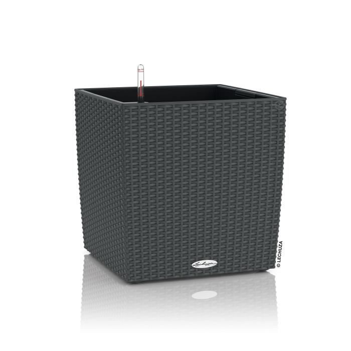 Planter - Cube cottage 40 - Complete kit - Granite - 31 L - LECHUZA