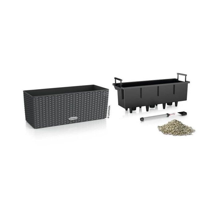 Jardiniere - Lechuza - Balconera Cottage 50 - Granite - Rectangular - With water reserve