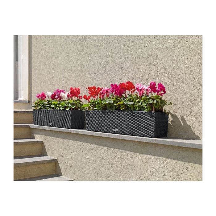 Jardiniere - Balconera cottage 80 - Complete kit - Granite - 12L - LECHUZA
