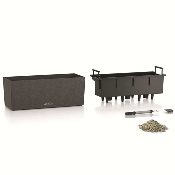 LECHUZA Jardiniere BALCONERA Stone 50 ALL-IN-ONE Black