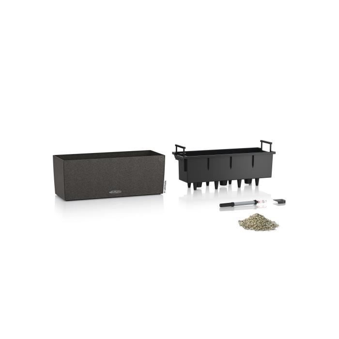 LECHUZA Jardiniere BALCONERA Stone 50 ALL-IN-ONE Black