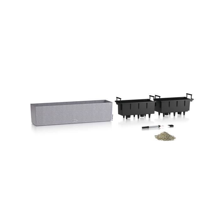 Jardiniere - Balconera stone 80 - Complete kit - Stone gray - 12 L - LECHUZA