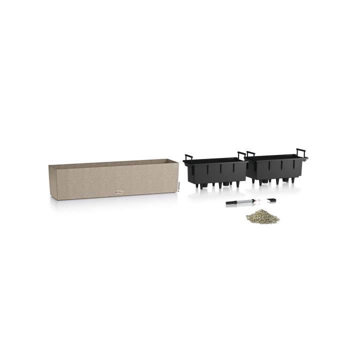 LECHUZA Jardiniere BALCONERA Stone 80 ALL-IN-ONE Beige