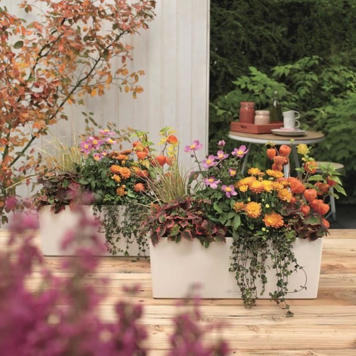 LECHUZA Jardiniere Balconera Color 50 ALL-IN-ONE White 15670