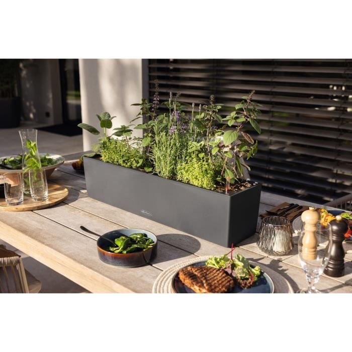 Jardiniere - Balconera color 80 - Complete kit - Slate gray - 12 L - LECHUZA