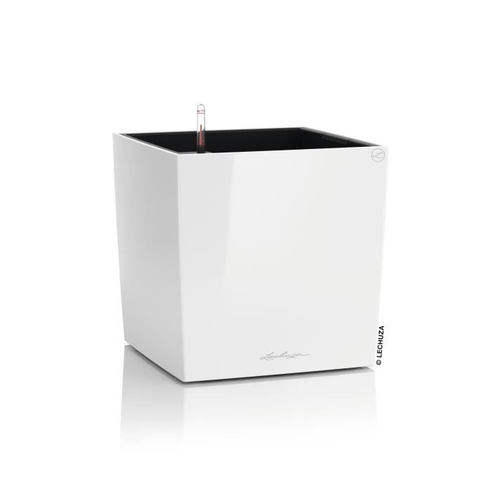 Planter - Cube premium 40 - Complete kit - Glossy white - 31 L - LECHUZA