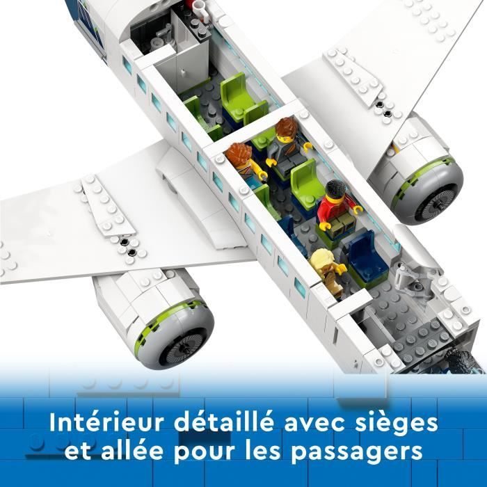 LEGO City 60367 Airliner Toy with Airport Bus, Tugboat, Luggage Truck and 9 Minifigures