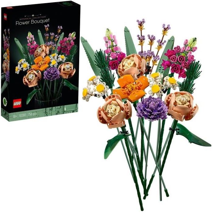 LEGO Creator Expert 10280 Flower Bouquet, Artificial Flowers, DIY Flower Decorating Kit, Adult Set
