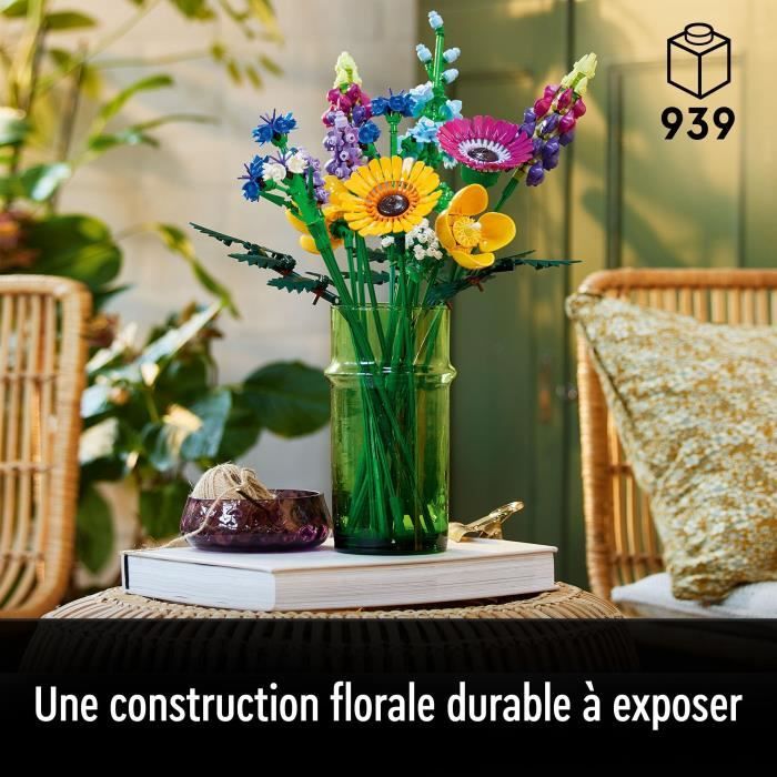Lego icons 10313 Bouquet of wild flowers, artificial plants with poppies, for adults