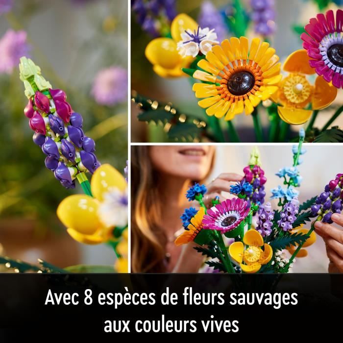 Lego icons 10313 Bouquet of wild flowers, artificial plants with poppies, for adults