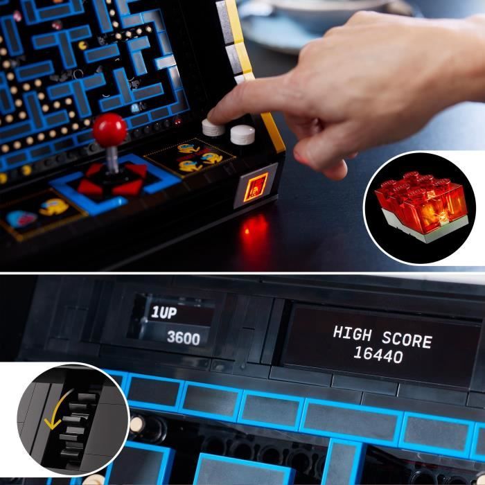 LEGO 10323 Icons PAC-MAN Arcade Game, Model Kit for Adults to Build, Game Machine with Characters